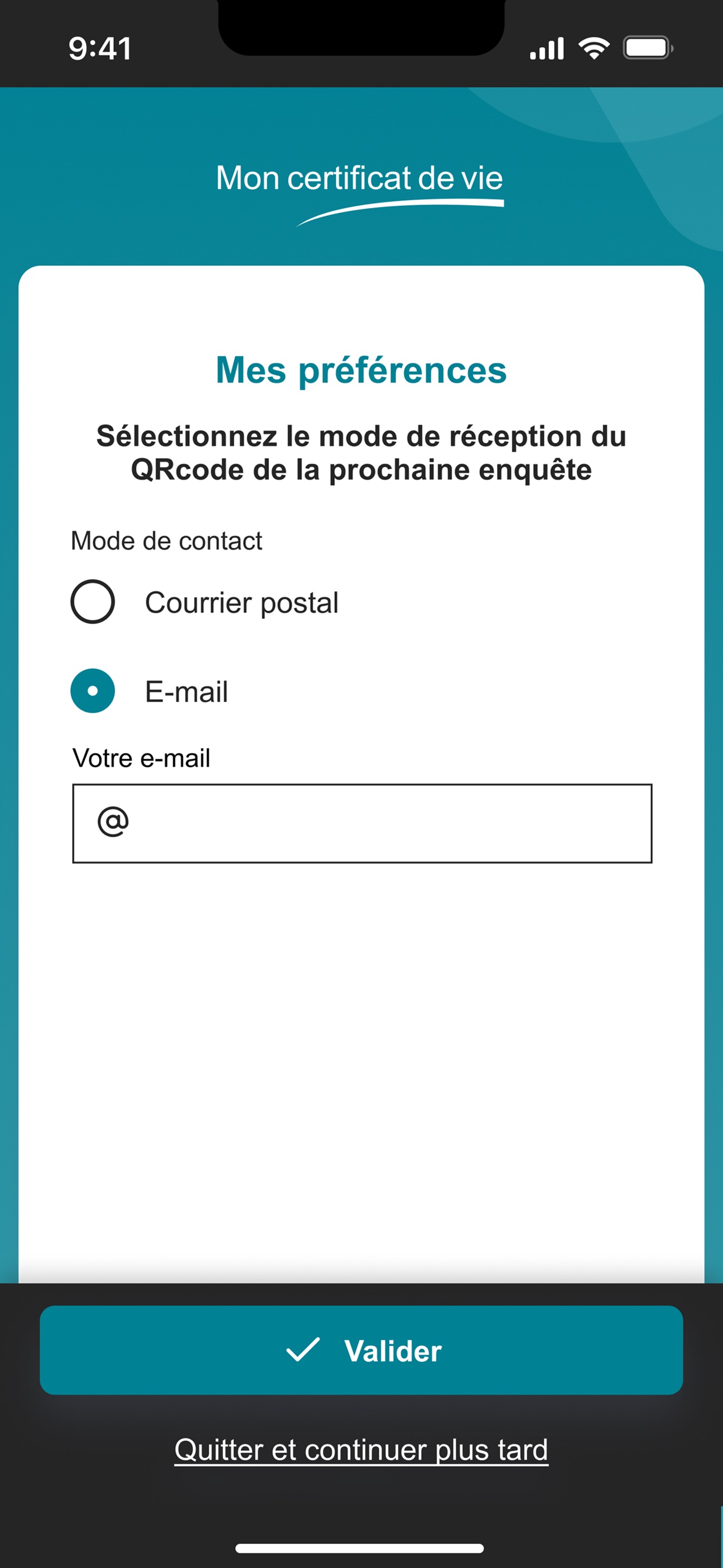 Préférences de contact